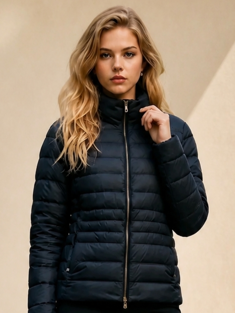 Polo Ralph Lauren Black Lightwight Packable Puffer Jacket Gold-tone Zipper L - Picture 3 of 16